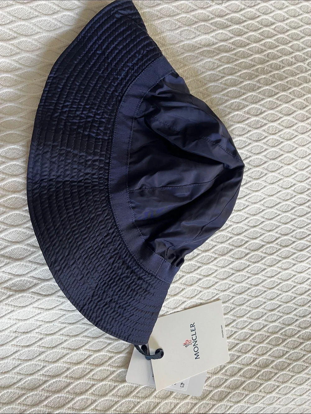 Moncler Navy Quilted Brim Sun Hat